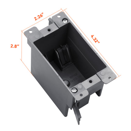 Dylux 1 Gang Old Work Electrical Box | 14 Cu. In. PVC Junction Box, ETL Listed for Retrofit & Home Wiring Projects
