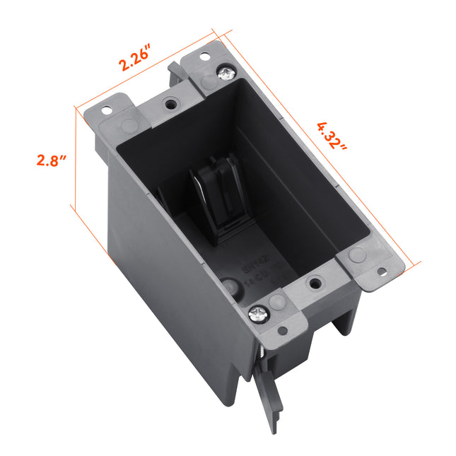 Dylux 1 Gang Old Work Electrical Box | 14 Cu. In. PVC Junction Box, ETL Listed for Retrofit & Home Wiring Projects