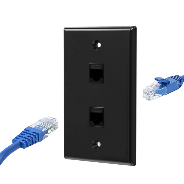 Dylux 2-Port Cat6 Female to Female Wall Plate -  High-Speed Network Ports