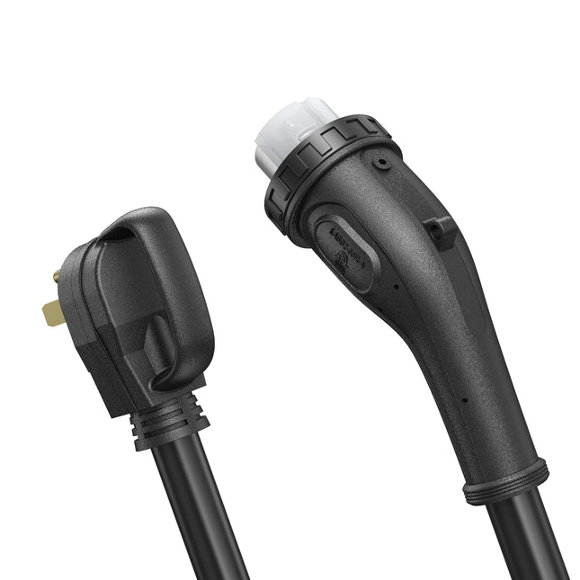 Dylux 50A RV Power Extension Cord with Handle - 30 FT with  NEMA 14-50P (M) to SS2-50R (F) Locking Connector