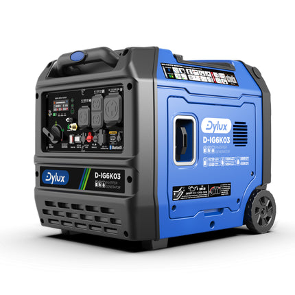 Dylux 6250W Tri Fuel Gas/LPG/NG Inverter Generator with Bluetooth – Silent, Portable Power for Outdoor & Backup