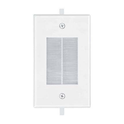 Dylux Brush Wall Plate with Wings - Tool-Free Install, No Back Box Needed