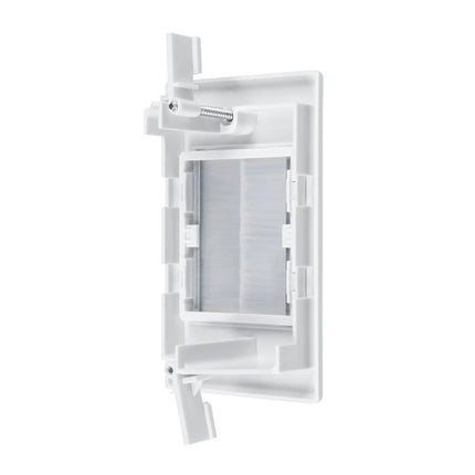 Dylux Brush Wall Plate with Wings - Tool-Free Install, No Back Box Needed