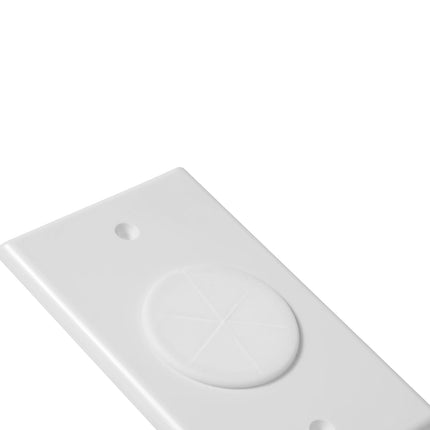 Dylux Single Gang Cable Pass Through Wall Plate with Flexible Silicone Slot – White
