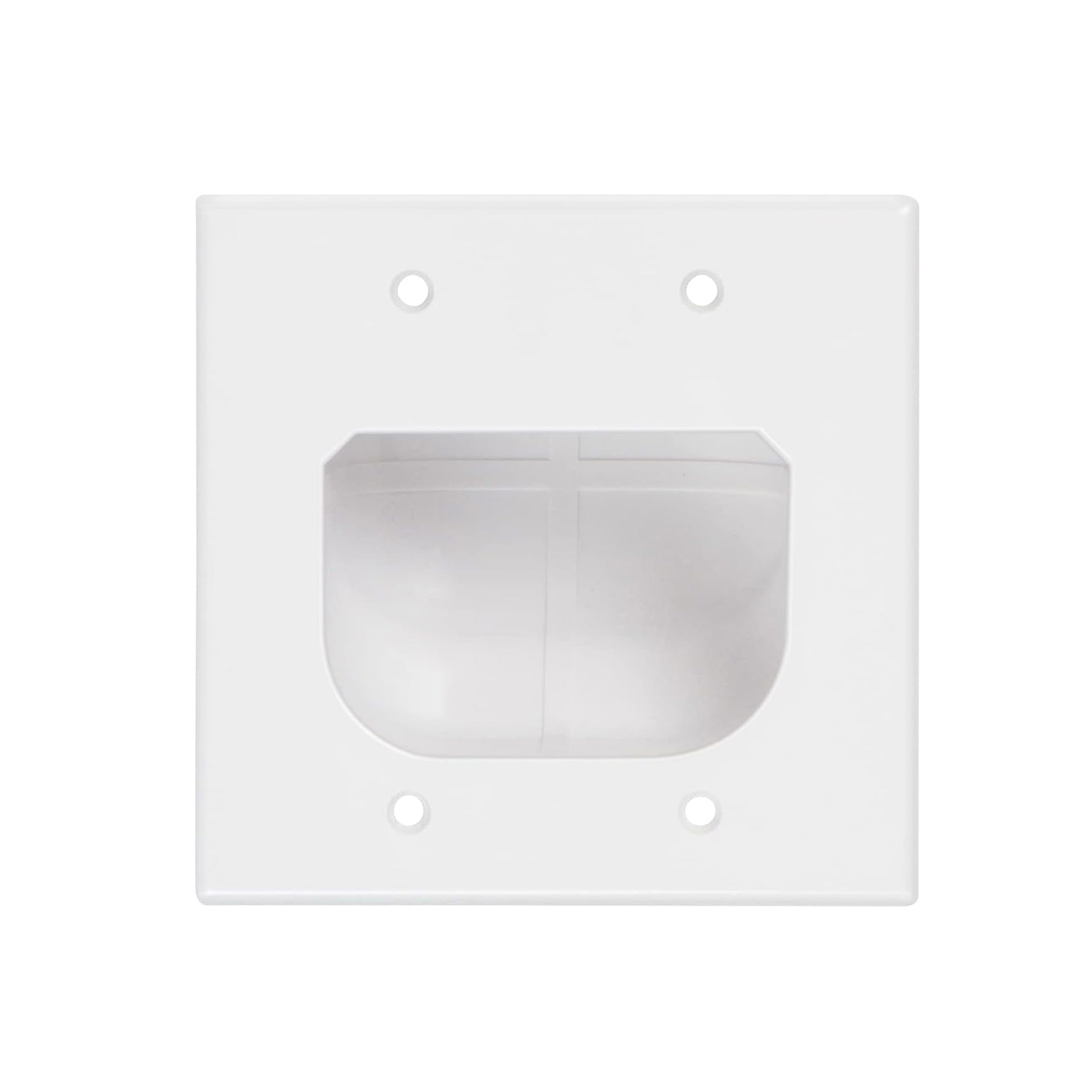 Dylux Dual Gang Recessed Wall Plate with Cable Management