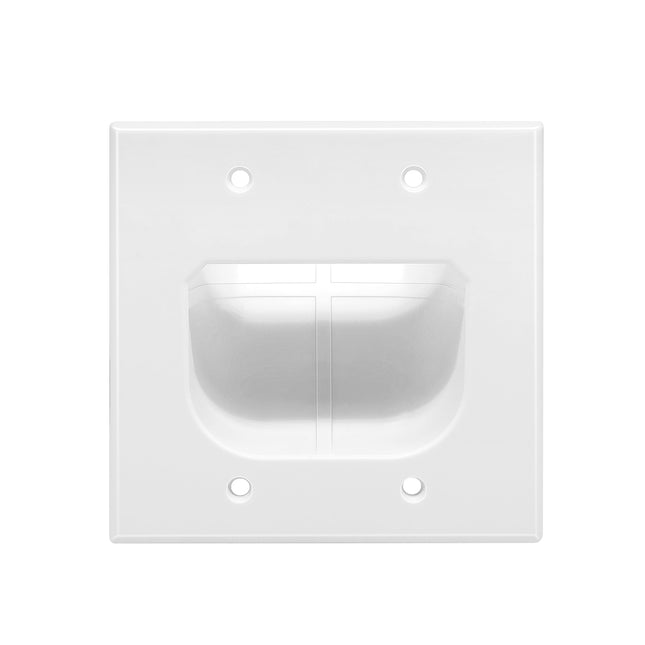 Dylux Dual Gang Recessed Wall Plate with Cable Management