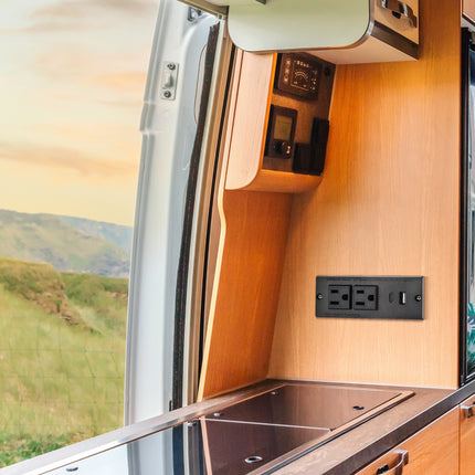 Dylux Recessed Power Strip with 1 USB-C, 1 USB-A, 2 Outlets & 6ft Flat Plug Cable | UL Certified