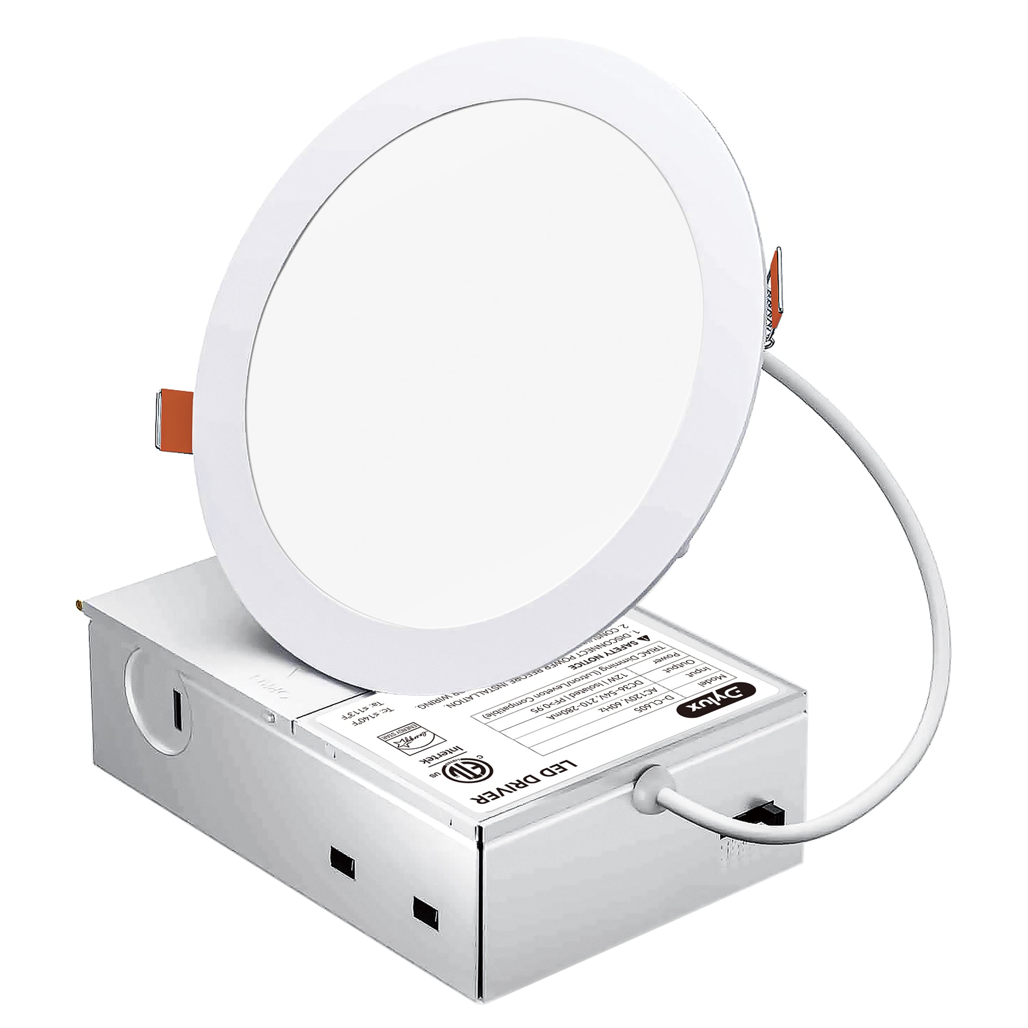 Dylux 6-Inch Recessed Downlight with Junction Box - 5CCT, TRIAC Dimming, Damp Rated