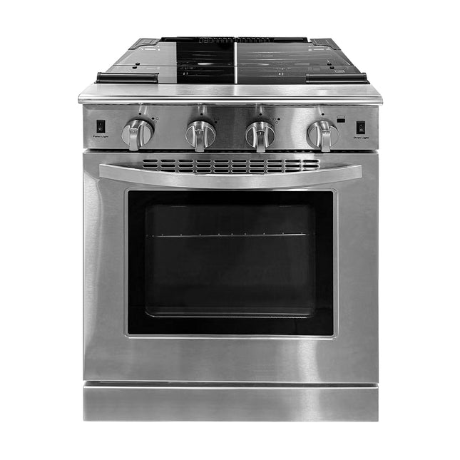 Dylux Compact 23" LP Gas Range for RVs – 3-Burner Cooktop with 3.25 cu. ft. Convection Oven