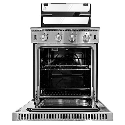 Dylux Compact 23" LP Gas Range for RVs – 3-Burner Cooktop with 3.25 cu. ft. Convection Oven