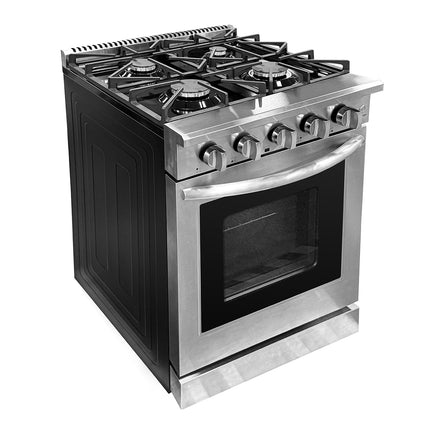 Dylux 24" LP Gas Range for RVs – 4-Burner Cooktop with 3.73 cu. ft. Convection Oven & Storage Drawer