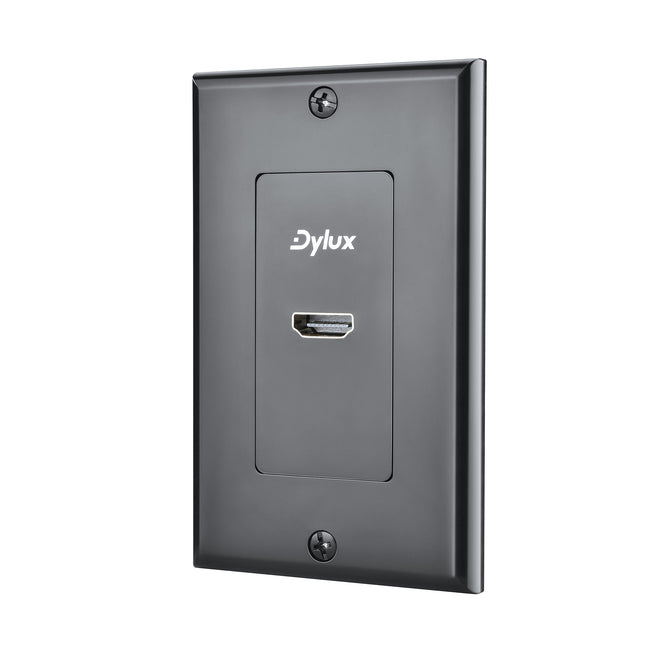 Dylux 1-Port HDMI 2.0 Wall Plate – 6.3in Female-to-Female Cable, 4K/3D/ARC Support