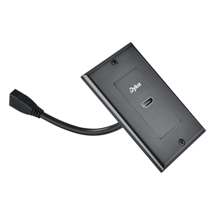 Dylux 1-Port HDMI 2.0 Wall Plate – 6.3in Female-to-Female Cable, 4K/3D/ARC Support