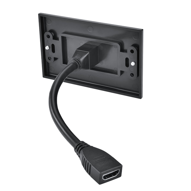 Dylux 1-Port HDMI 2.0 Wall Plate – 6.3in Female-to-Female Cable, 4K/3D/ARC Support