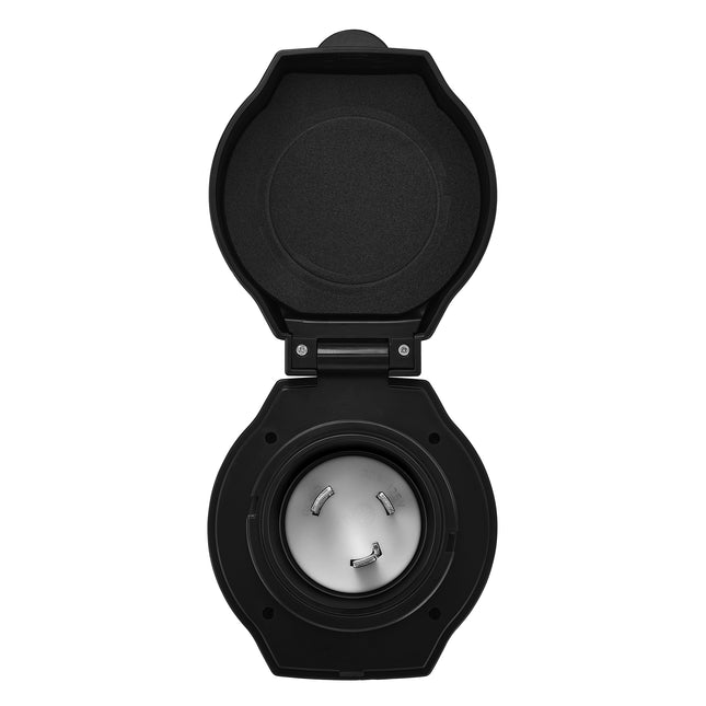 Dylux RV 125V 30A Twist-Lock Power Inlet with 3-Prong Plug, LED Indicator & ETL Listed – For RVs and Boats