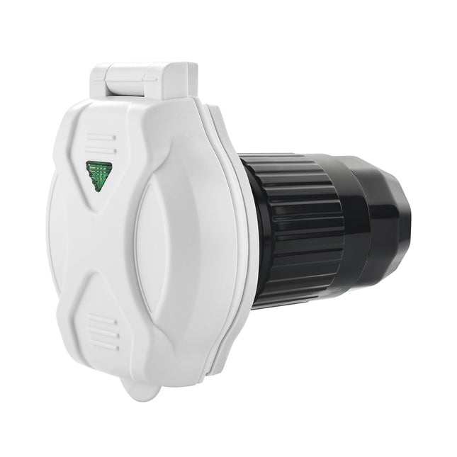 Dylux RV 125/250V 50A Twist-Lock Power Inlet with 3-Prong Plug, LED Indicator & ETL Listed – For RVs and Boats