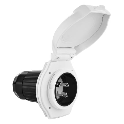 Dylux RV 125/250V 50A Twist-Lock Power Inlet with 3-Prong Plug, LED Indicator & ETL Listed – For RVs and Boats