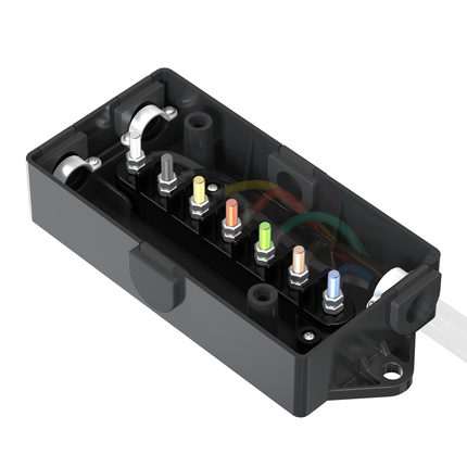 Dylux 7-Way Trailer Wiring Junction Box with Color-Coded Terminals