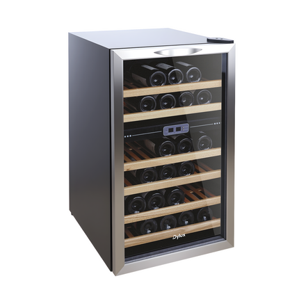 Dylux 19" Dual-Zone Wine Cooler – 4.24 Cu. ft., 38-Bottle Capacity, 40–65°F Range, 6 Removable Shelves, Freestanding Design