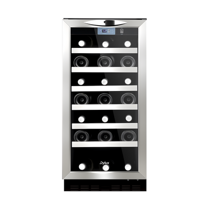 Dylux 15" Wine Cooler – 3.13 Cu. ft., 25-Bottle Capacity, Reversible Door with Lock, Quiet LG Compressor, Built-in or Freestanding