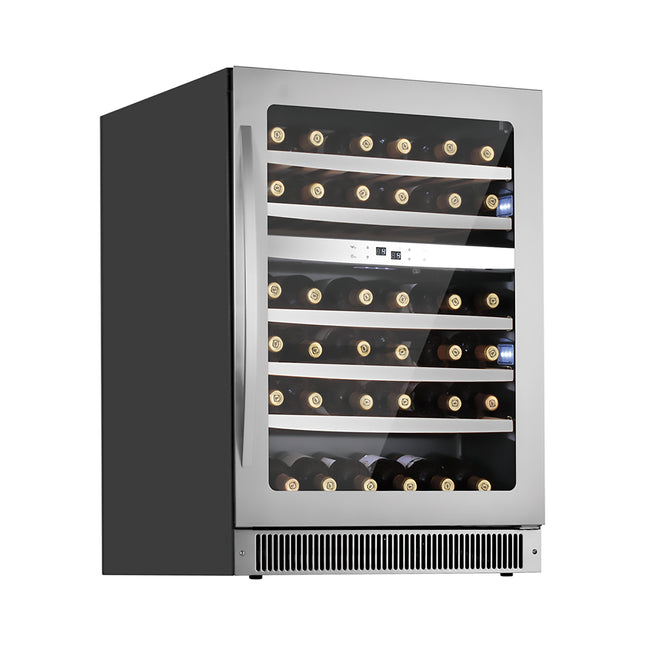Dylux 24" Dual-Zone Wine Cooler – 46-Bottle Capacity, 5.6 Cu. ft., Low-Noise, Built-in/Freestanding Installation