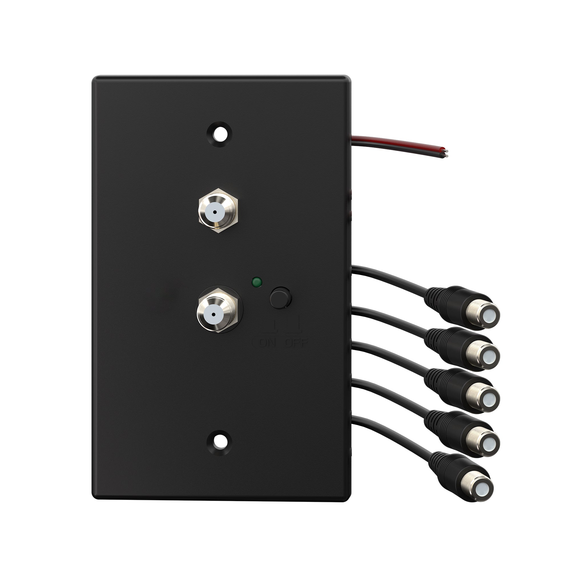 Dylux Wall-Mount TV Signal Distributor – 4 TV Outputs, Dual Input Switch, Built-in 12V Power
