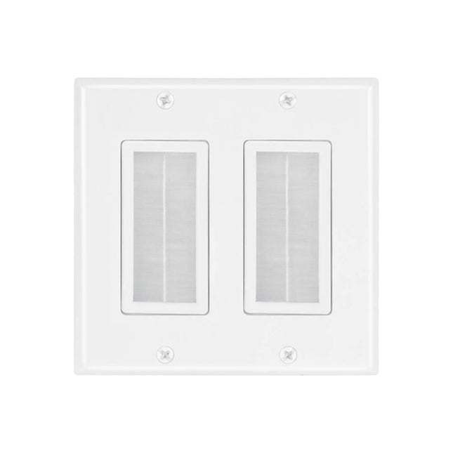 Dylux Dual Decora Transparent Brush Wall Plate – Cable Management
