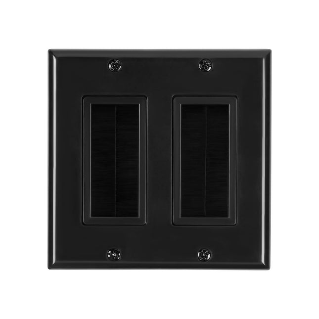 Dylux Dual Decora Transparent Brush Wall Plate – Cable Management