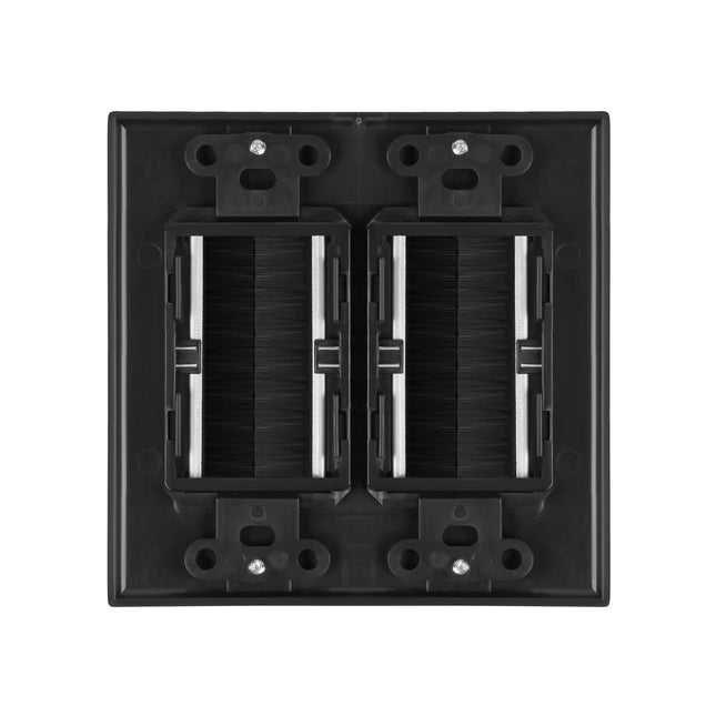 Dylux Dual Decora Transparent Brush Wall Plate – Cable Management