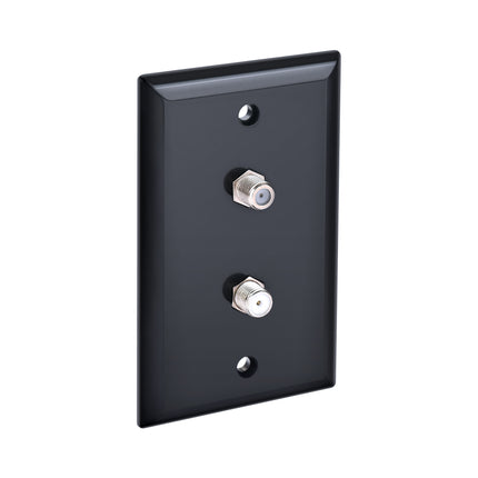 Dylux F81 Coax Wall Plate with 1-to-2 Splitter on the backside– Single or Dual Port