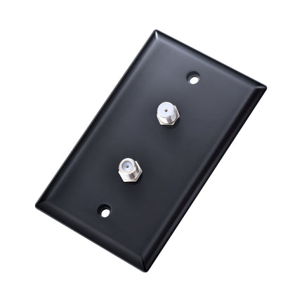 Dylux F81 Coax Wall Plate with 1-to-2 Splitter on the backside– Single or Dual Port