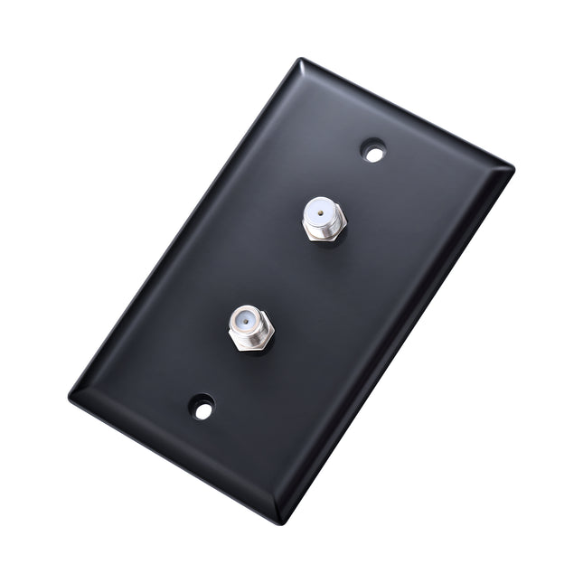 Dylux F81 Coax Wall Plate with 1-to-2 Splitter on the backside– Single or Dual Port