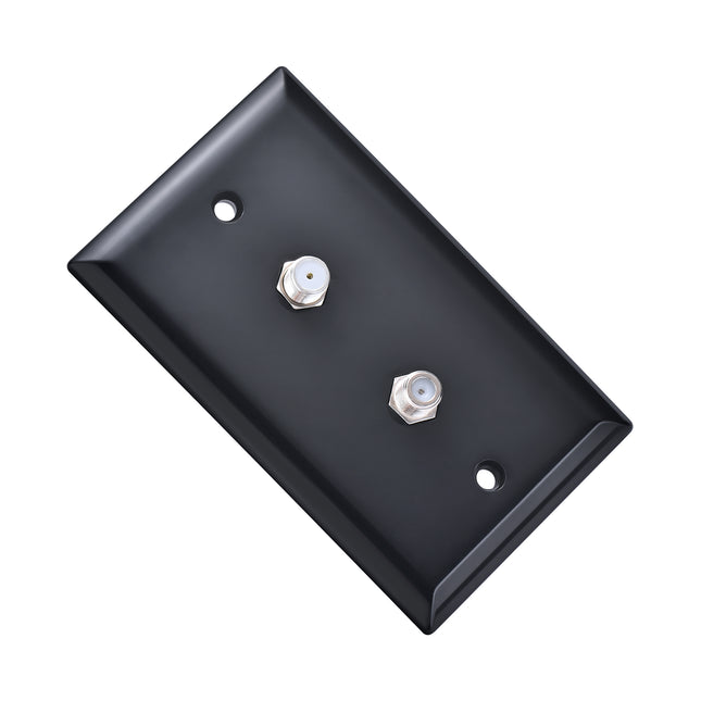 Dylux F81 Coax Wall Plate with 1-to-2 Splitter on the backside– Single or Dual Port