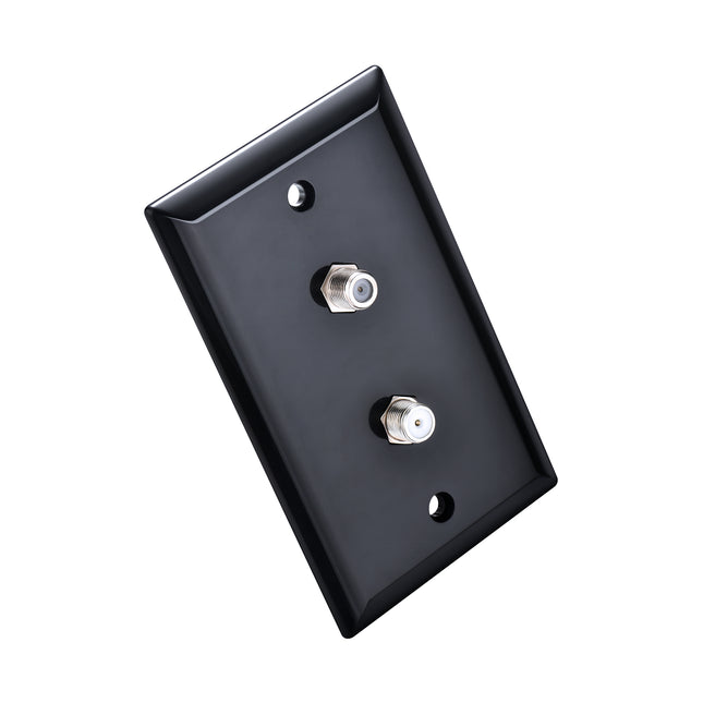 Dylux F81 Coax Wall Plate with 1-to-2 Splitter on the backside– Single or Dual Port