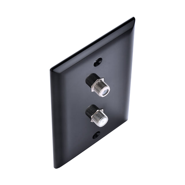 Dylux F81 Coax Wall Plate with 1-to-2 Splitter on the backside– Single or Dual Port