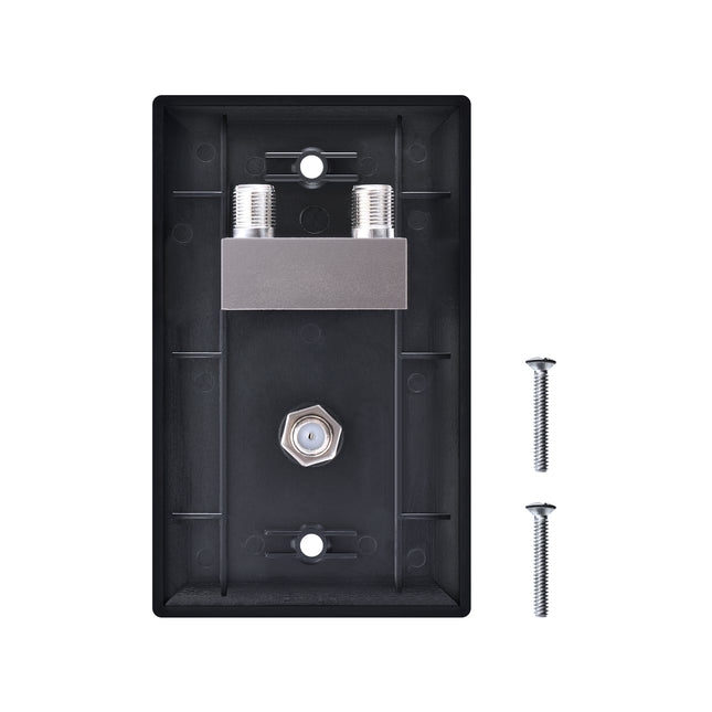 Dylux F81 Coax Wall Plate with 1-to-2 Splitter on the backside– Single or Dual Port