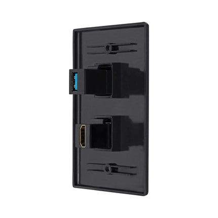 Dylux 2-Port Wall Plate-HDMI 2.0 (4K HDR) + USB 3.0 (Fast Charging)