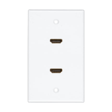 Dylux 2-Port HDMI Wall Plate with 180-Degree Female-to-Female Adapters