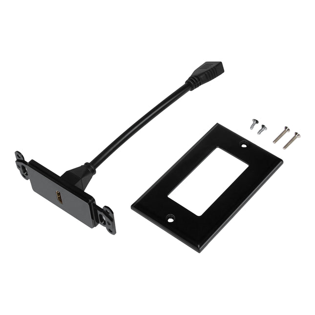 Dylux 1-Port HDMI 2.0 Wall Plate with 5.12in Female-to-Female Extension Cable