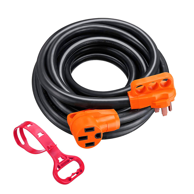 Dylux 50 Amp 4-Wire RV Extension Cord with Handle – 15/30 Feet Heavy-Duty Cable with W/ Handles