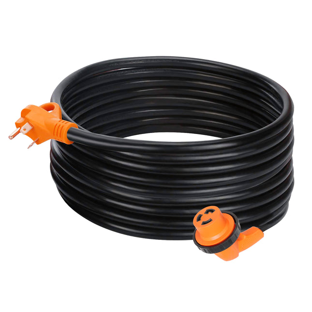 Dylux 30 Amp Detachable Power Cord with Handle – 25/30 Feet, Heavy-Duty 10/3 STW Cable, cETL Listed