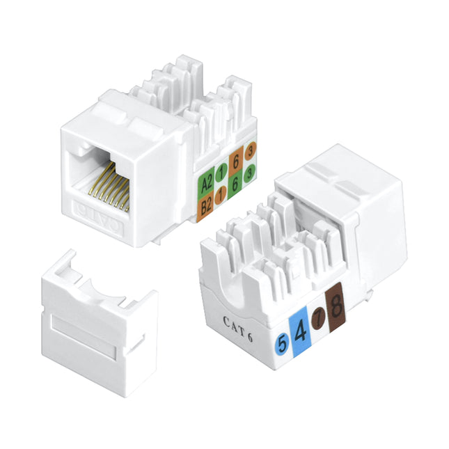 Dylux Unshielded RJ45 Cat6 Keystone Jack - 90-Degree Angled Design
