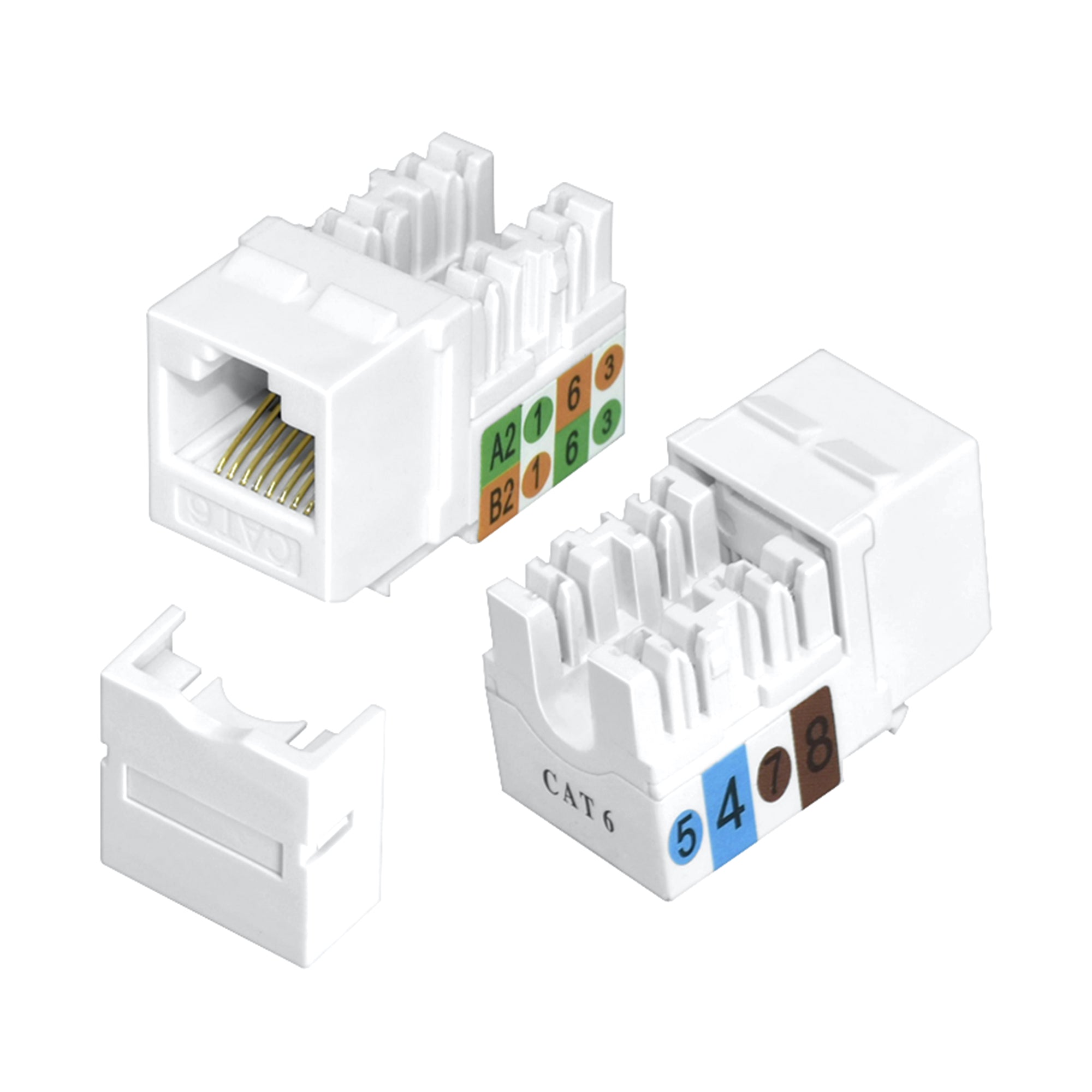 Dylux Unshielded RJ45 Cat6 Keystone Jack - 90-Degree Angled Design